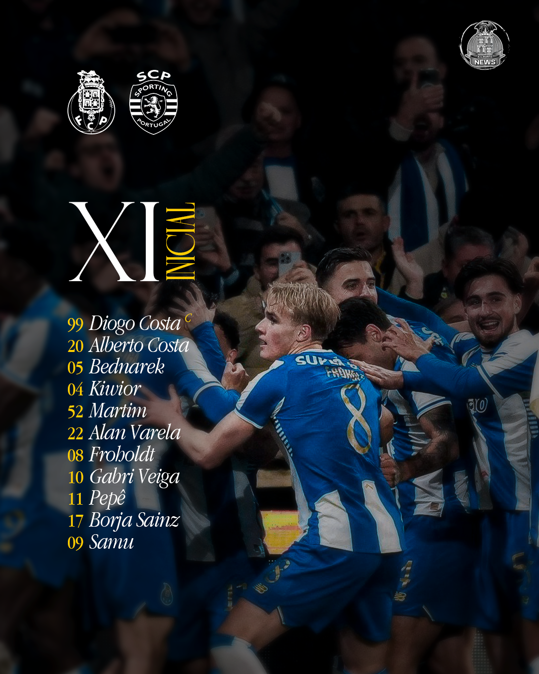 XI Inicial Matchday Lineup Social Media Graphic