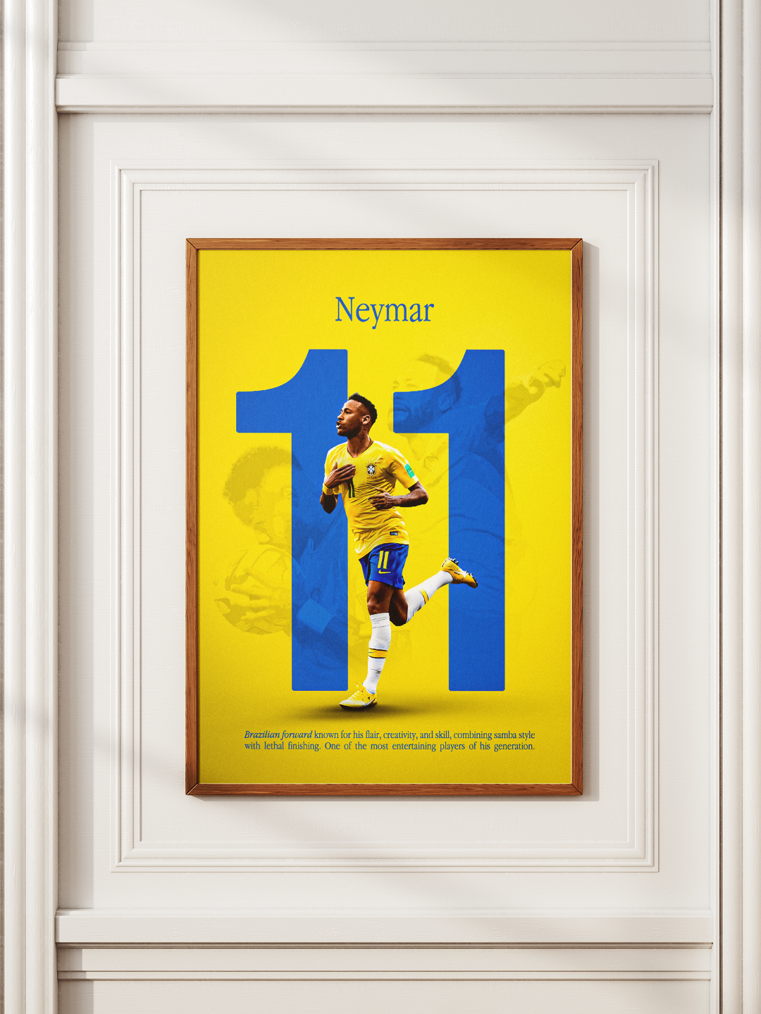 Neymar Jr Number 11 Framed Mockup