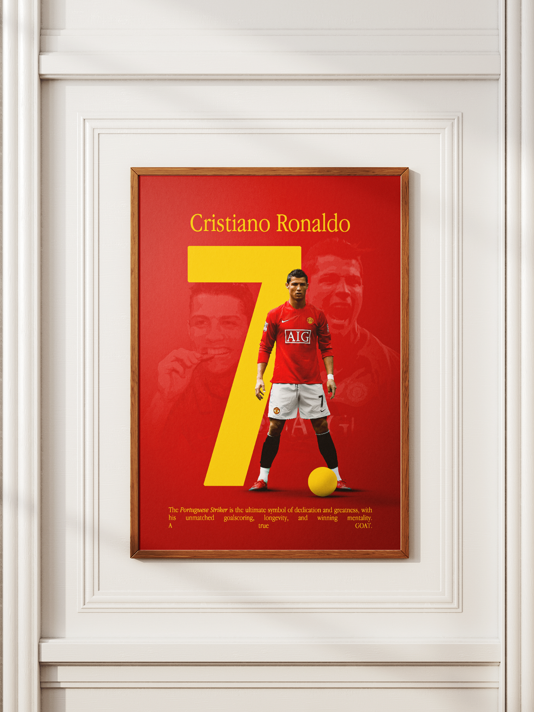 Cristiano Ronaldo Number 7 Framed Mockup