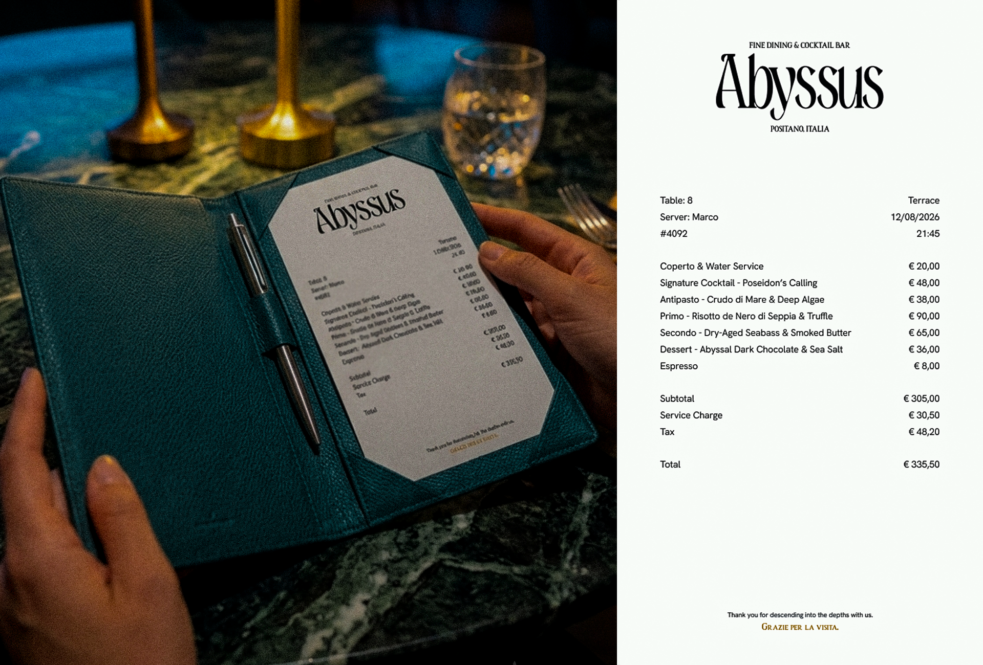 Fine Dining Menu Layout System Typography