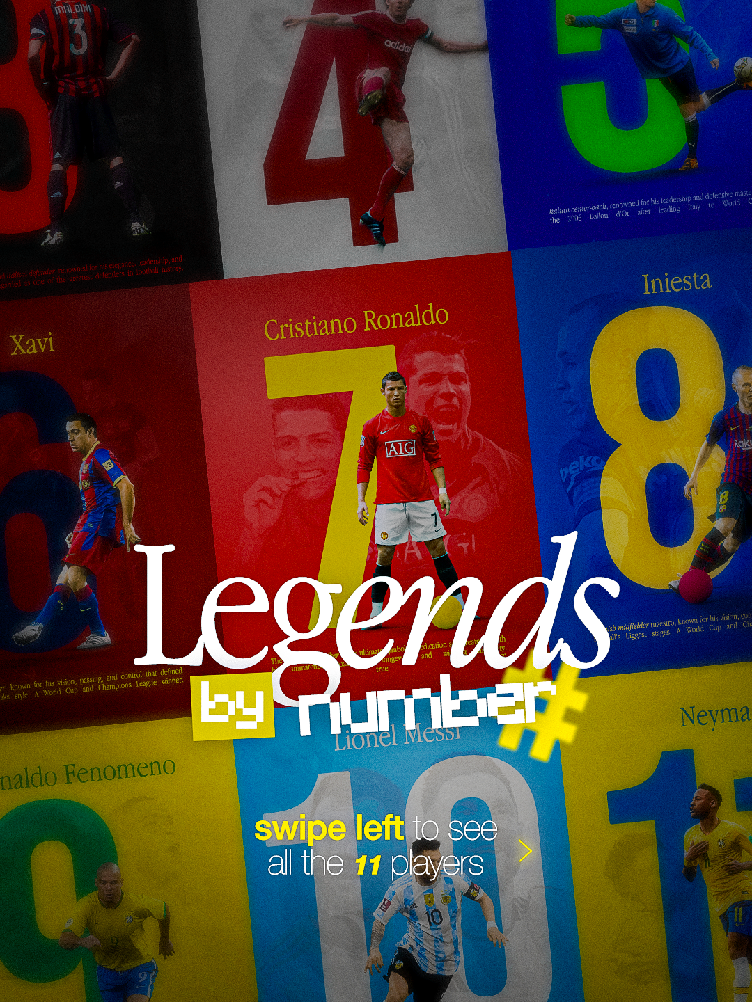 Football Legends by Number - Sports Typography and Poster Design