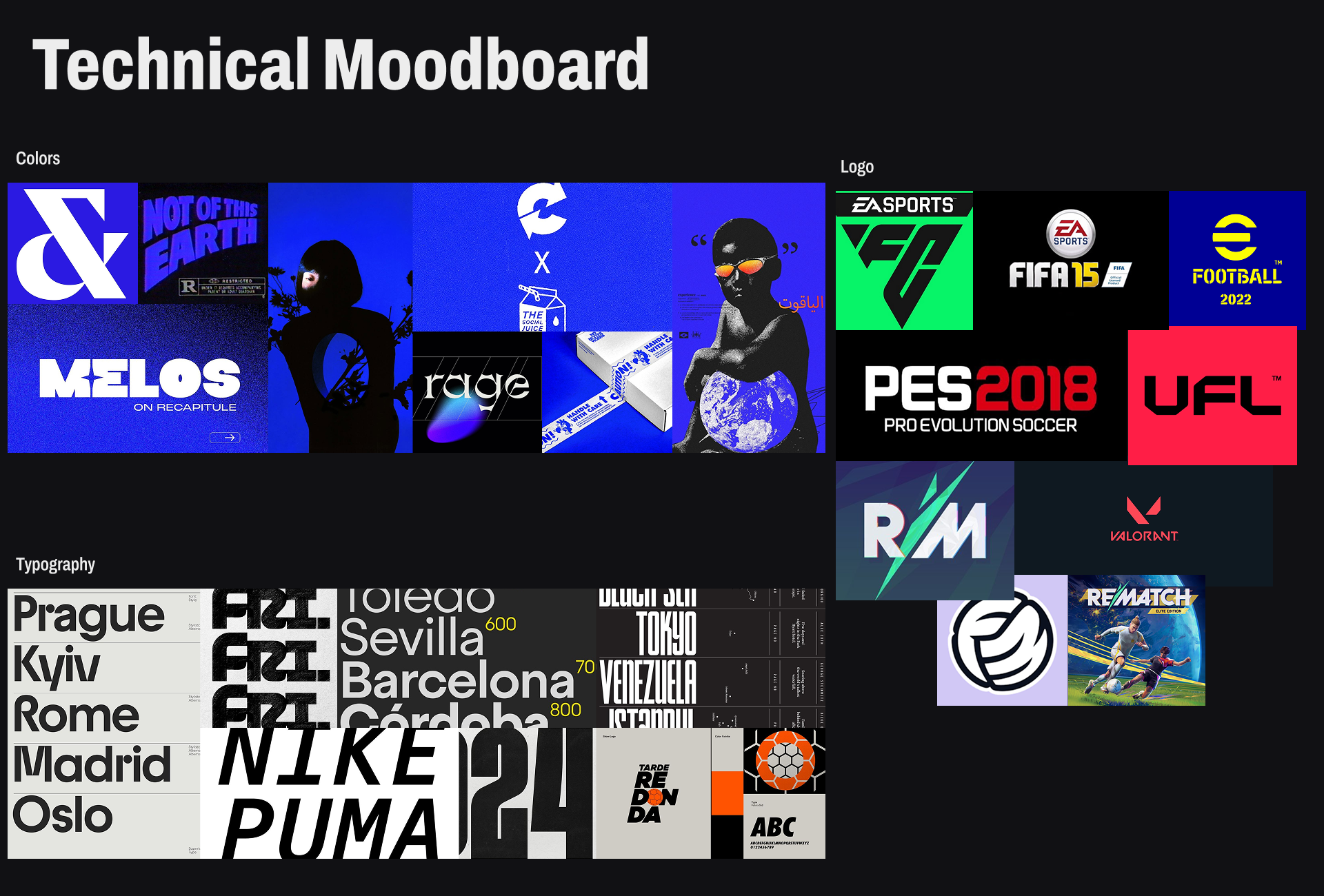 Esports Brand Technical Moodboard and Visual Explorations
