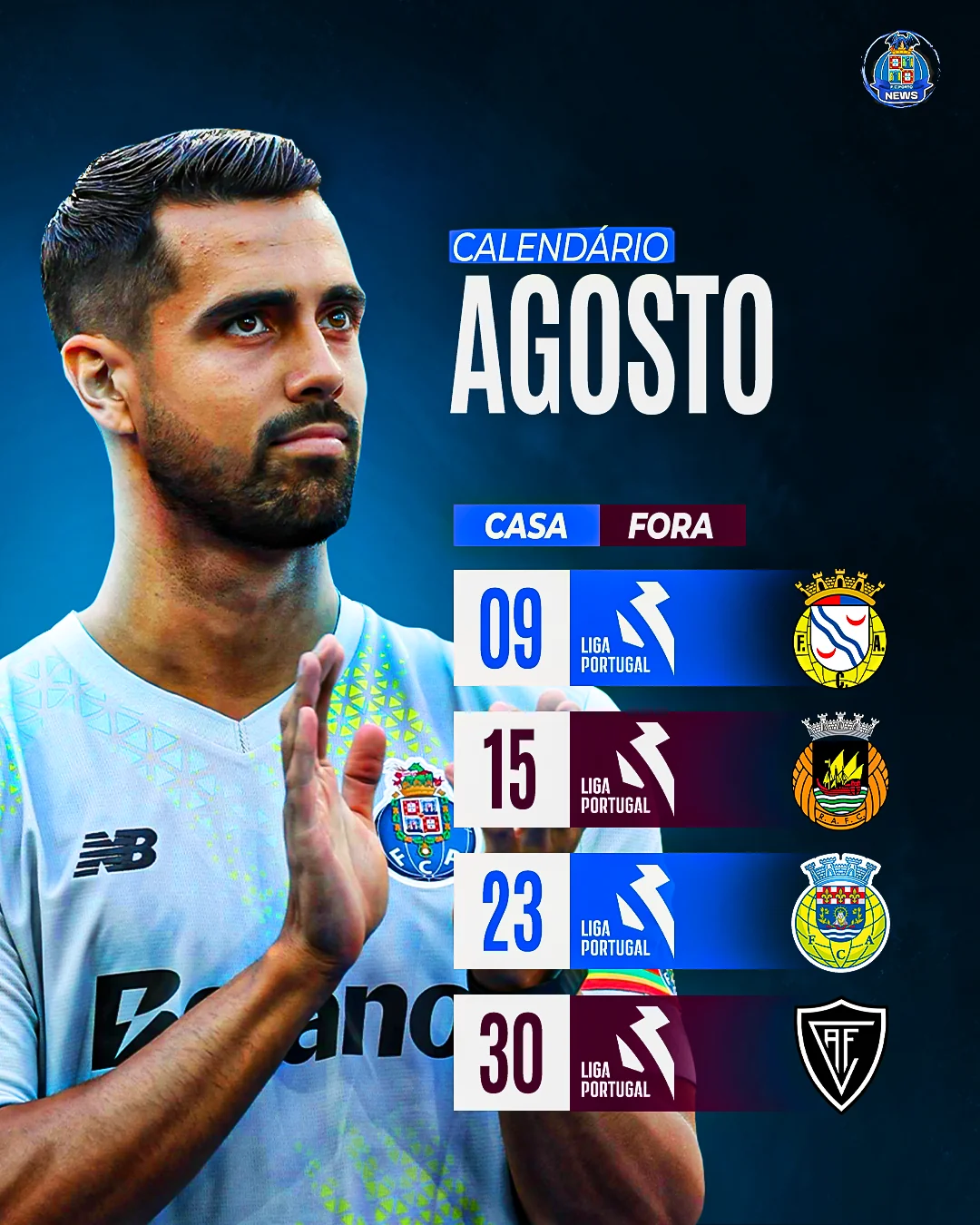 Calendário Agosto Porto News Fixture Schedule