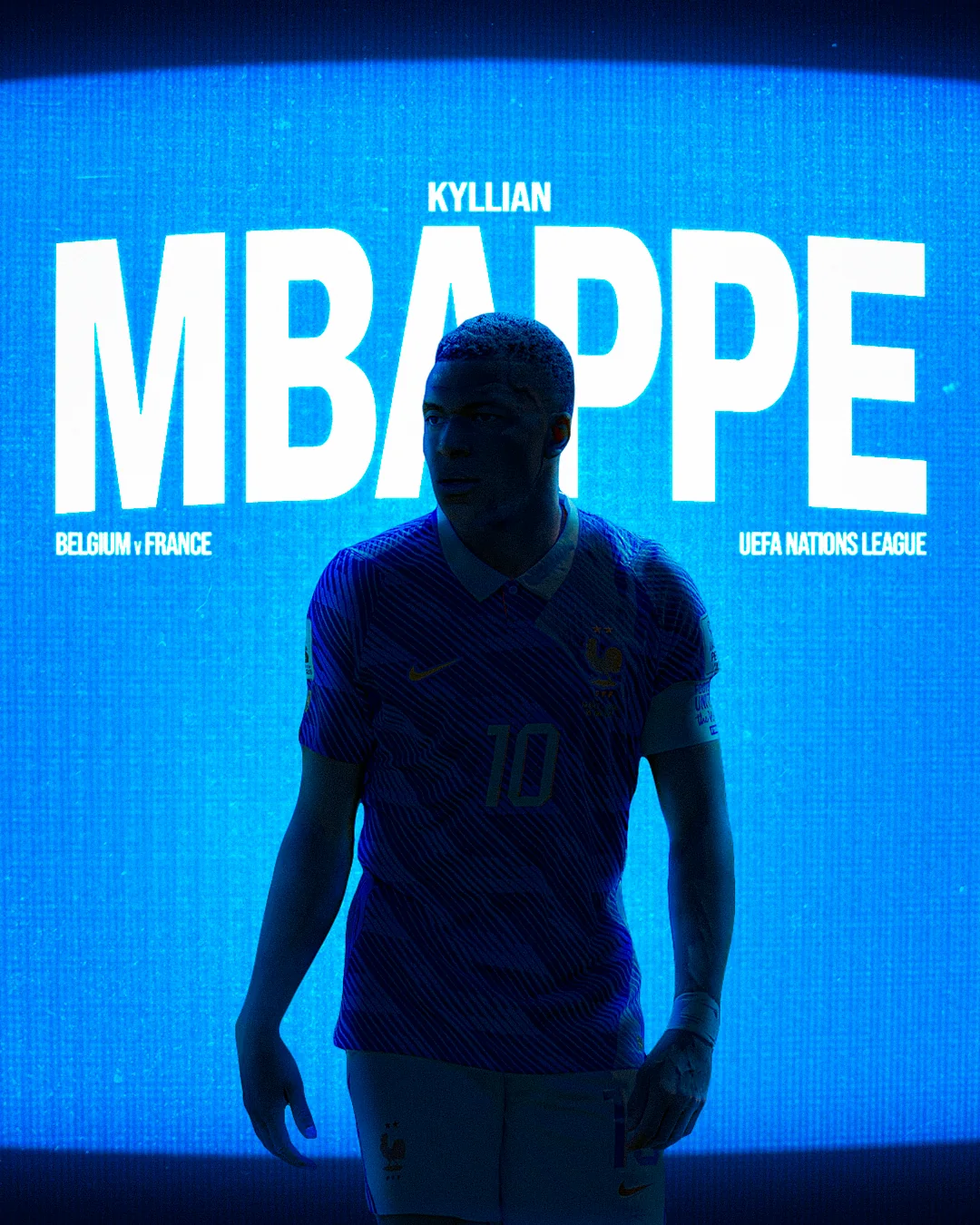 Kylian Mbappé Belgium vs France Silhouette CRT Graphic