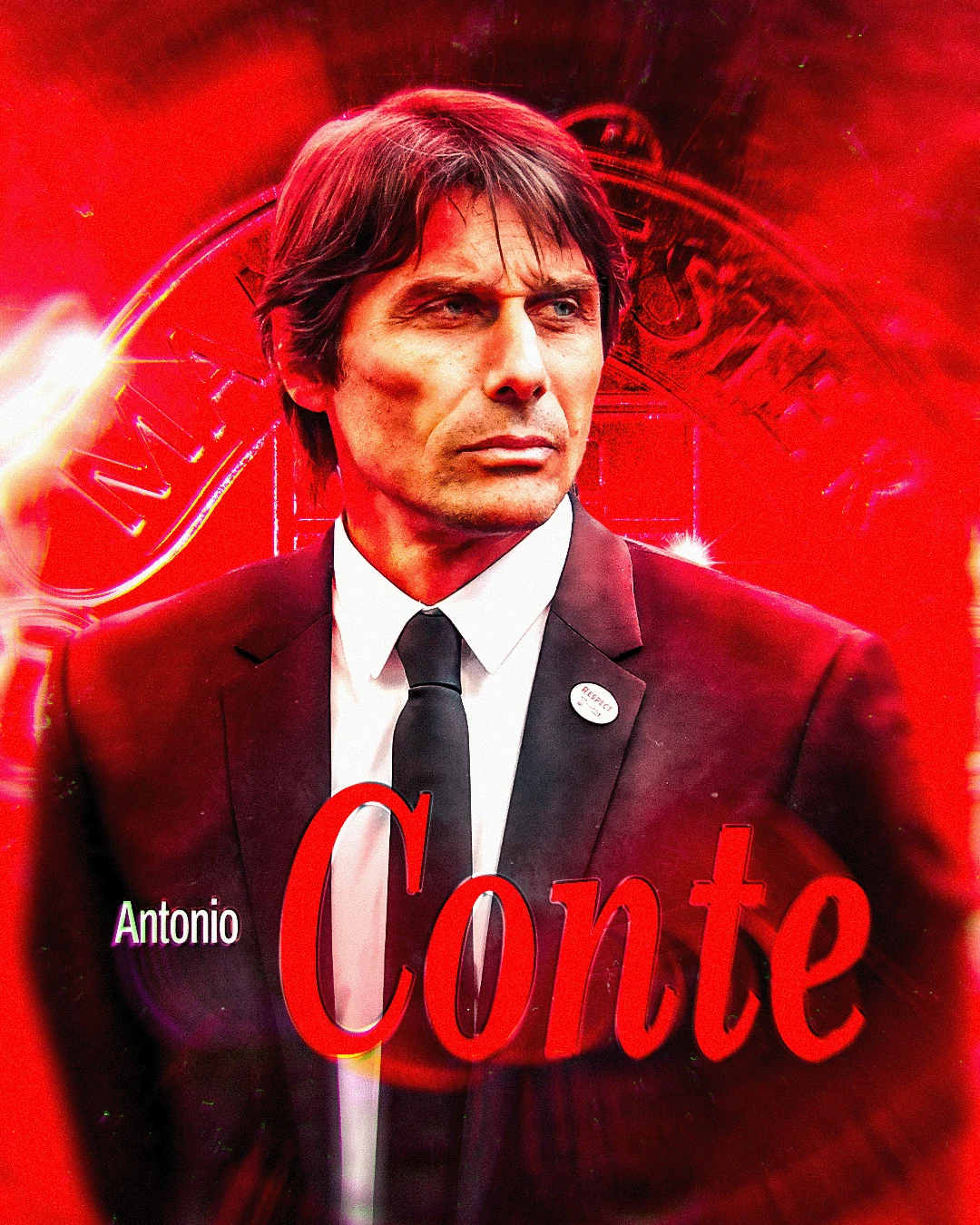 Antonio Conte Manchester United Managerial Transition Editorial Poster