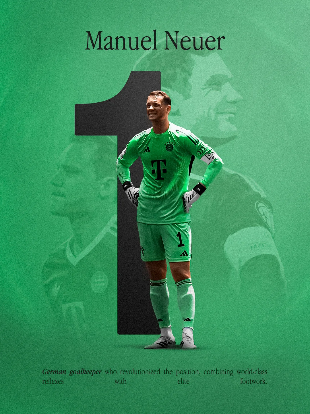 Manuel Neuer Number 1 Football Poster Typography Design