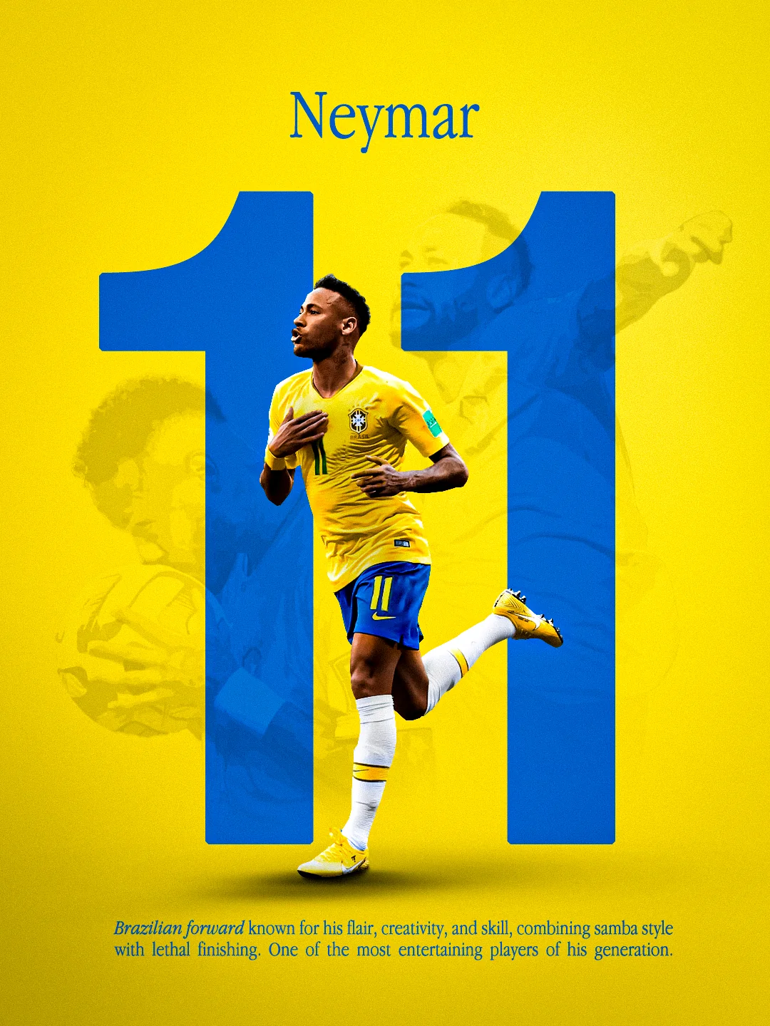 Neymar Jr Number 11 Poster Graphic Design