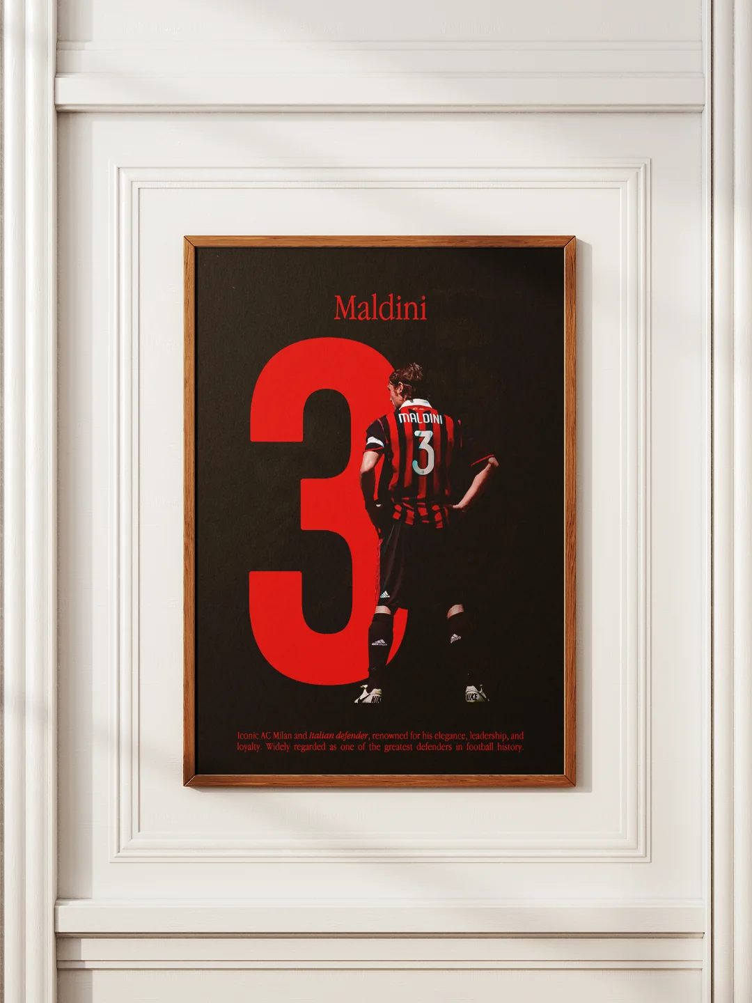 Paolo Maldini Number 3 Framed Poster Mockup