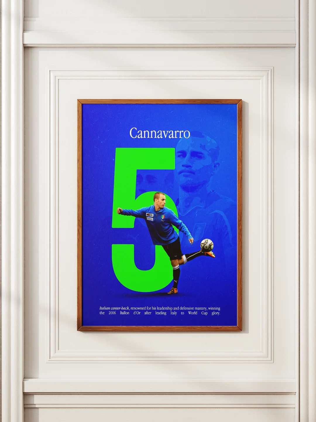 Fabio Cannavaro Number 5 Framed Art Mockup