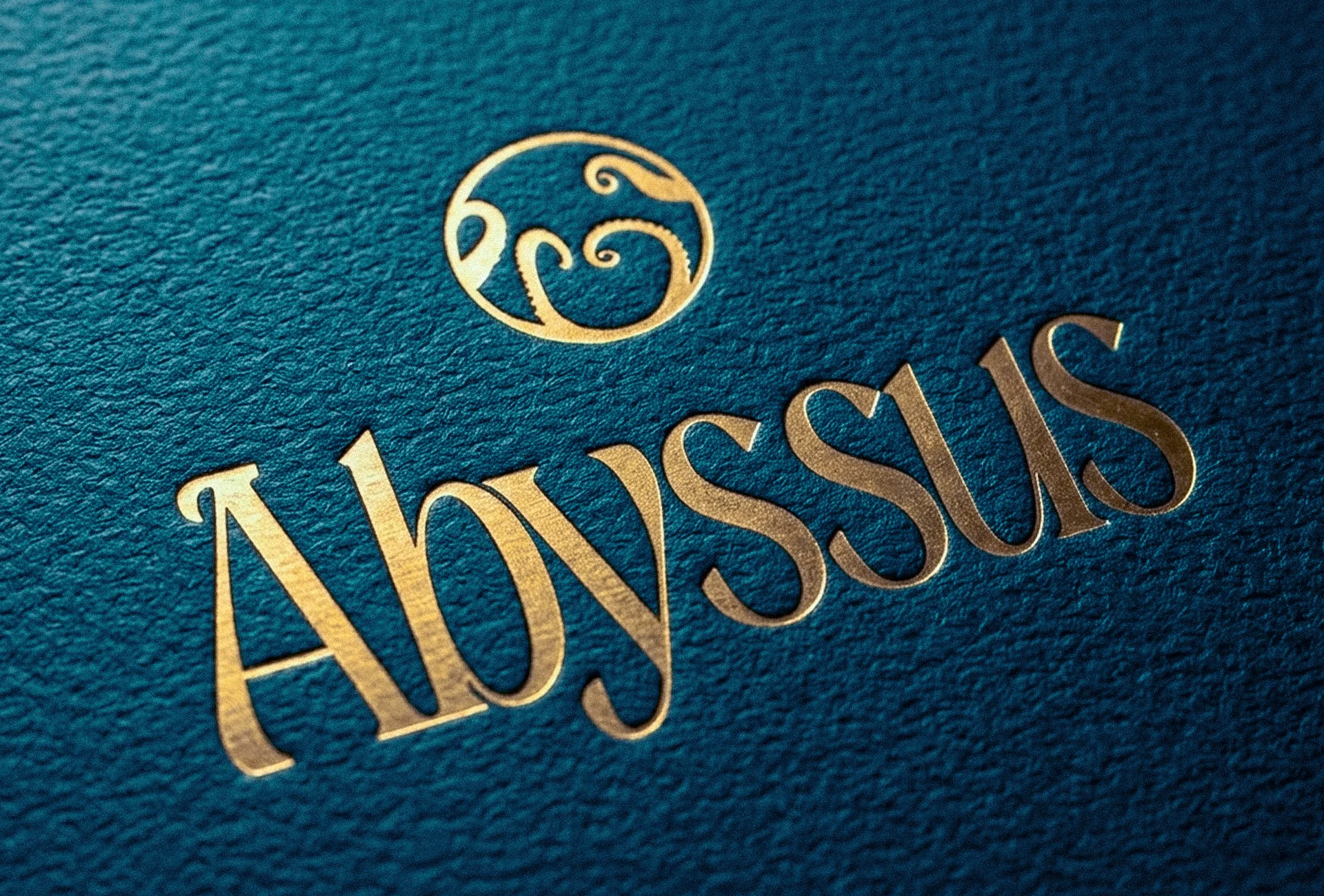 Abyssus Leather Menu Cover with Gold Foil Embossing
