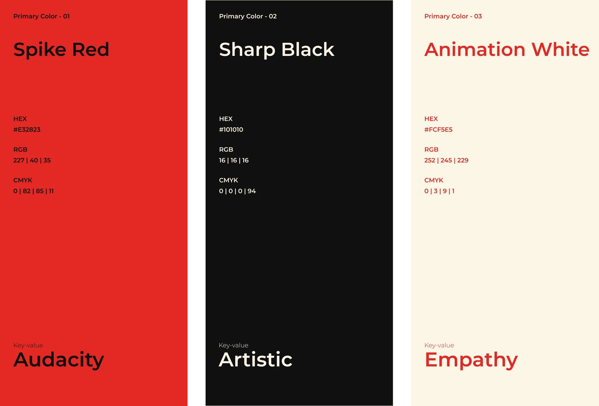 Daring Animation Brand Color System and Typography Hierarchy