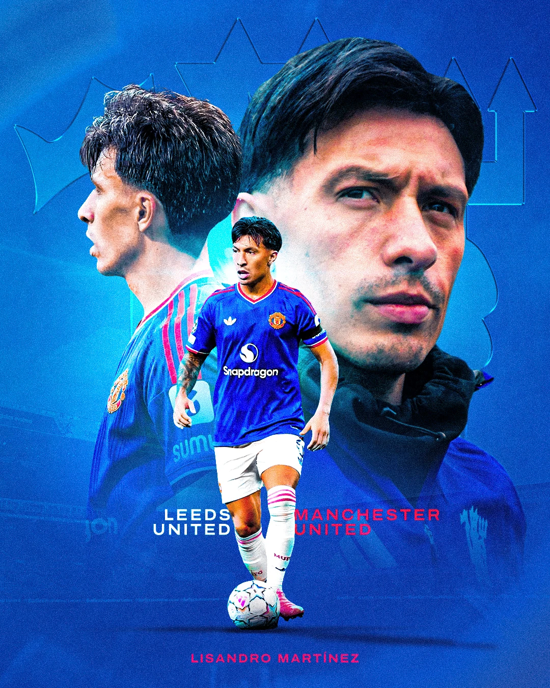 Lisandro Martínez Leeds United vs Manchester United Matchday Graphic