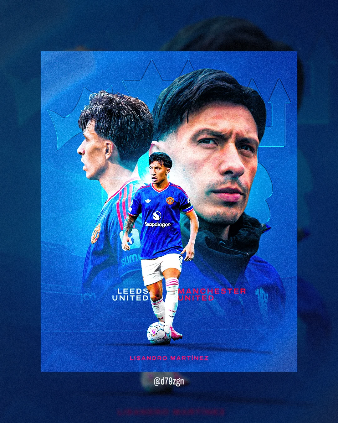 Manchester United vs Leeds Away High Contrast Graphic