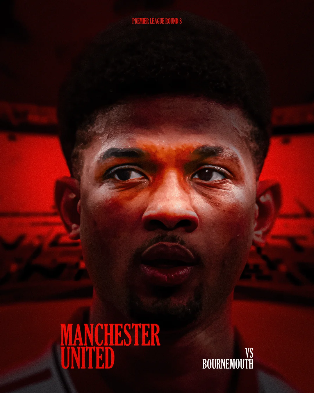Amad Diallo Manchester United vs AFC Bournemouth Premier League Matchday Poster